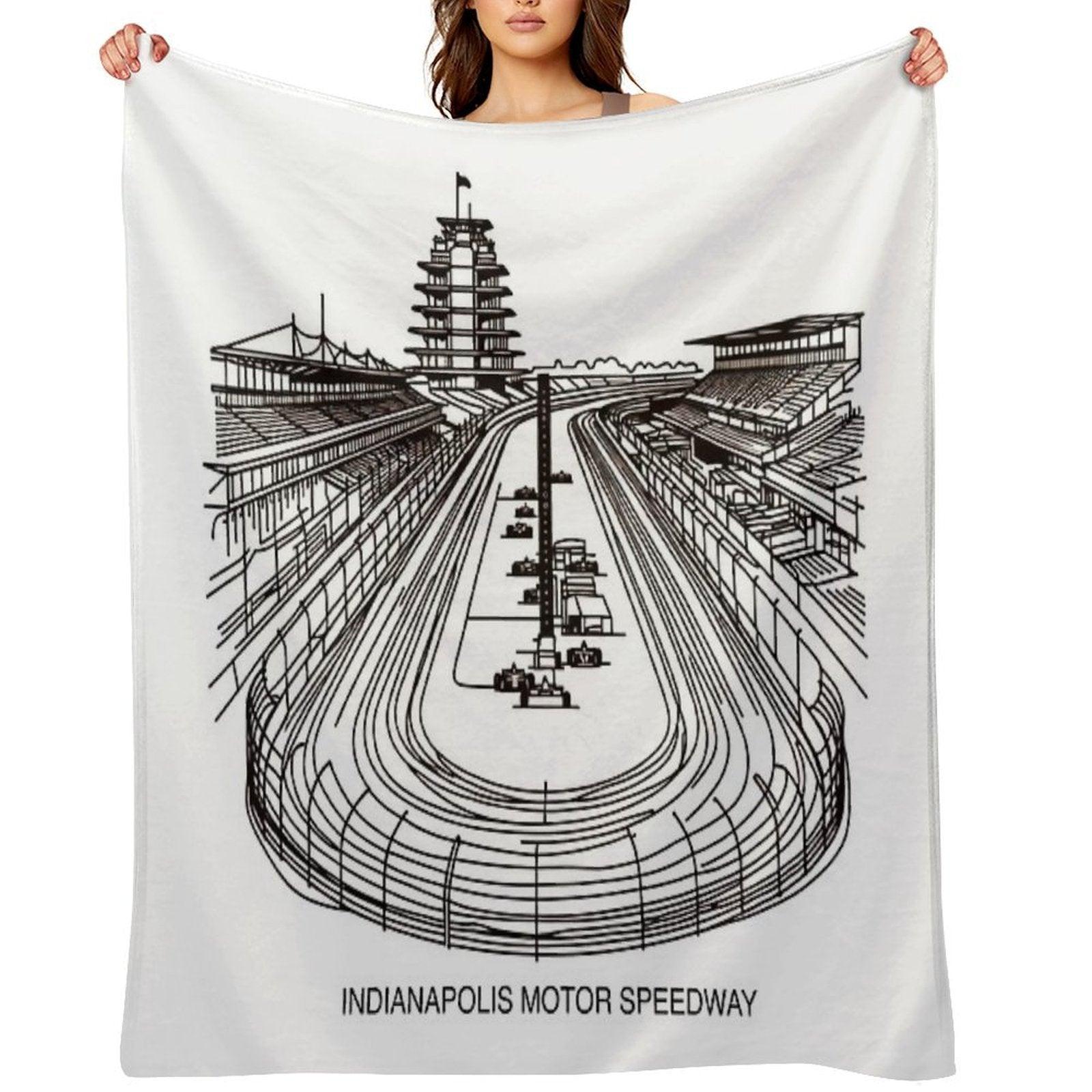 Indianapolis Motor Speedway, Fine Line Drawing Throw Blanket