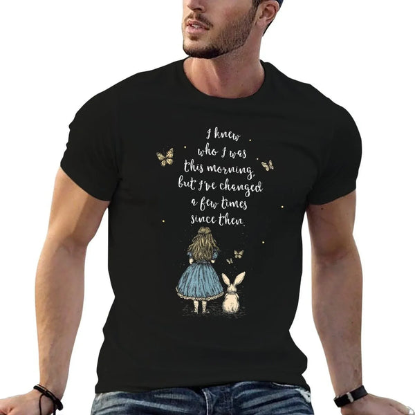 Alice in Wonderland Quote - Whimsical Fantasy Art Rabbit T-Shirt
