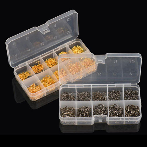 LEO 600PCS/BOX High Carbon Steel Fishing Hooks Sharp Barbed Circle   3#-12#