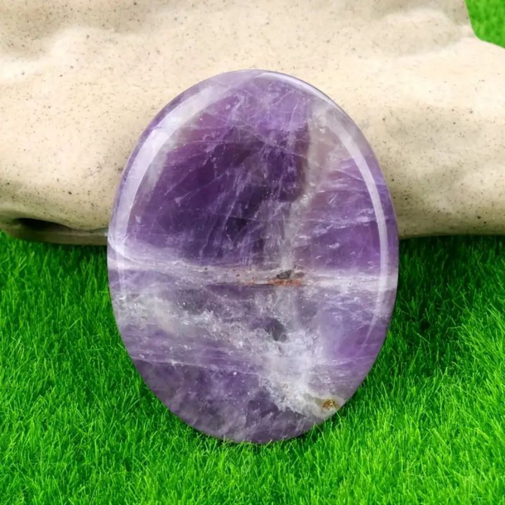 Thumb Worry Stones Oval Massage Quartz Healing Crystal Chakra Energy Therapy Meditation Spiritual Natural Gemstone Decor