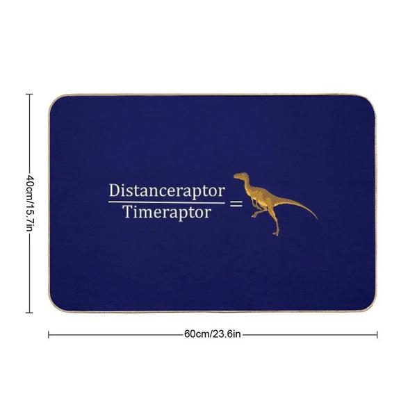 Velociraptor Math - Funny Dinosaur Velocity Formula Bath Mat