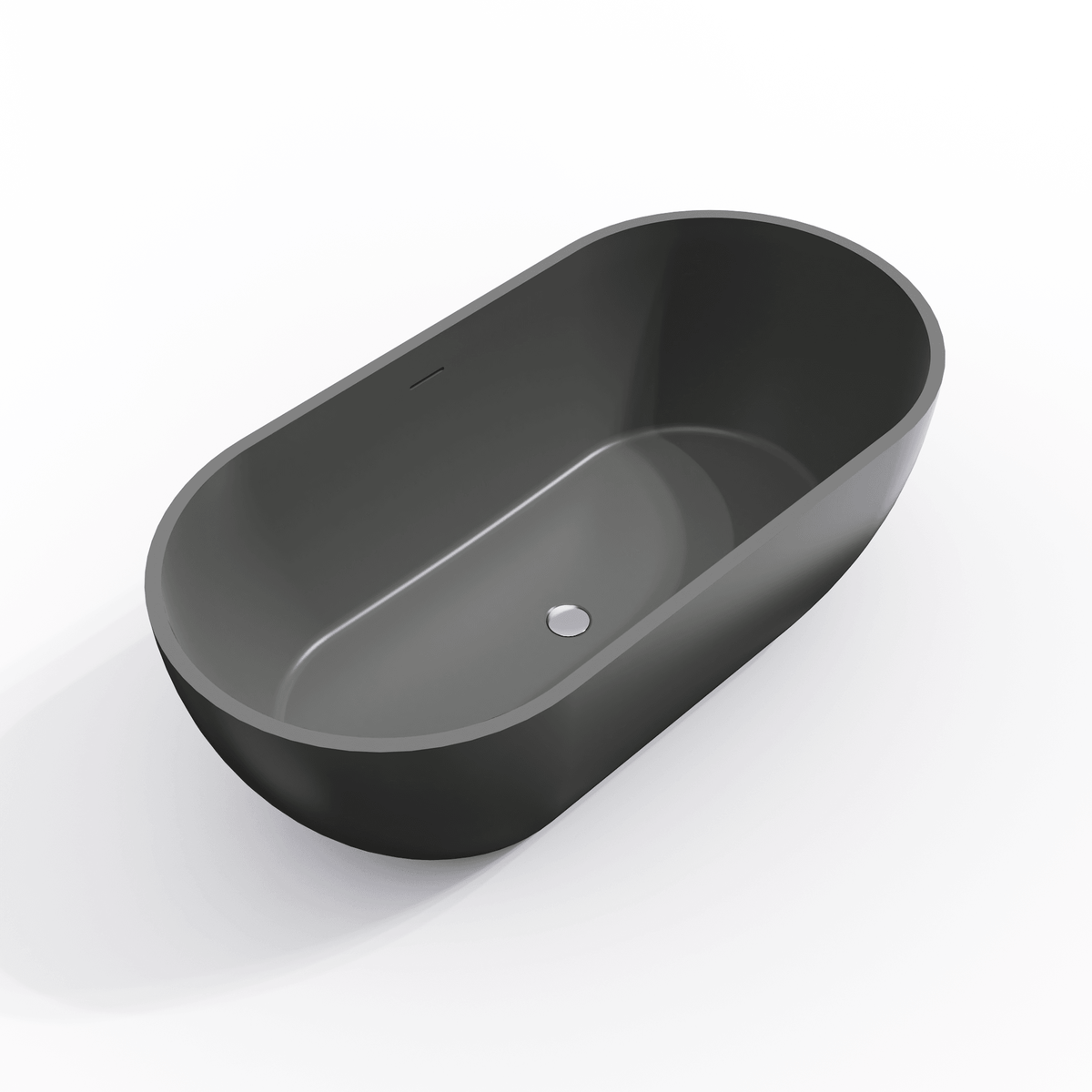 63 Inch Solid Surface Oval Shape Freestanding Bathtub