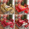 Christmas Waterproof Printed Tablecloth Restaurant Home Printed Chair Cover Christmas Tablecloth Chair Cover Decorative Set