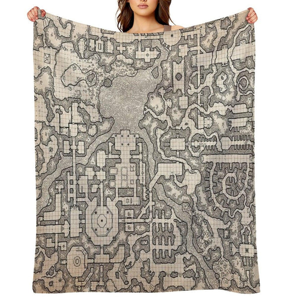 The Winter Tombs - A Massive Dungeon Complex by Dyson Logos Throw Blanket