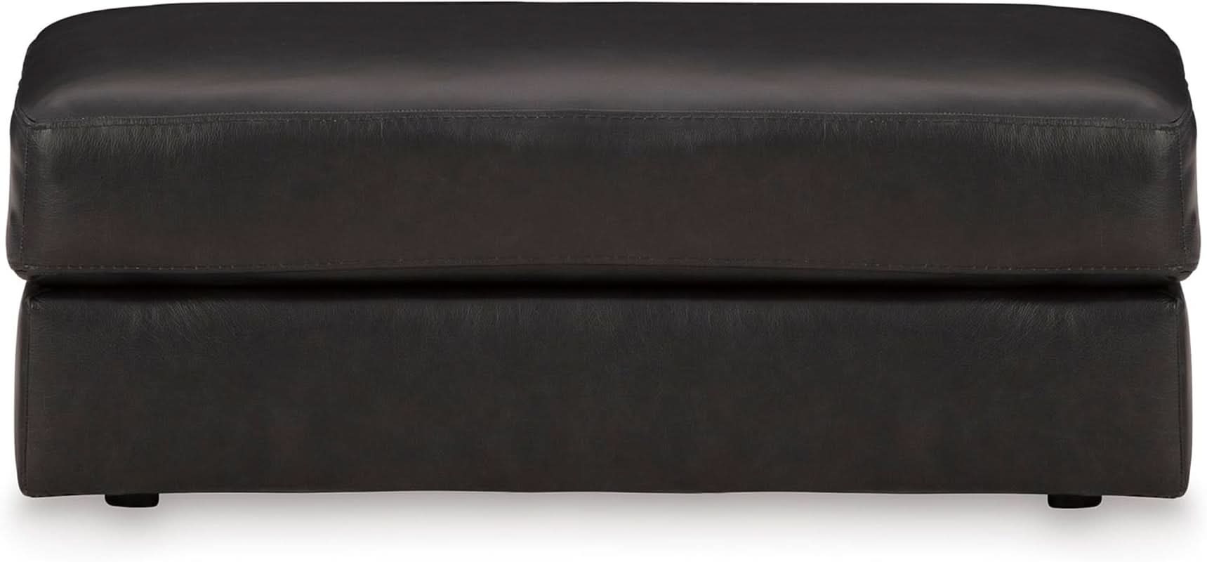 Contemporary Black Cushioned Rectangular Ottoman Finish