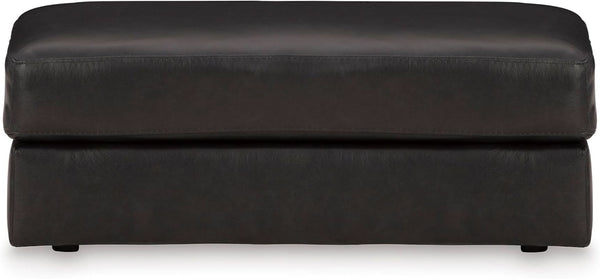 Contemporary Black Cushioned Rectangular Ottoman Finish