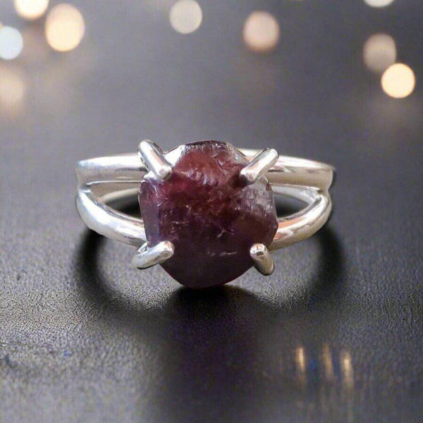 Silver Garnet Ring, A Symbol of Courage and Strength | By Blackbird & Sage