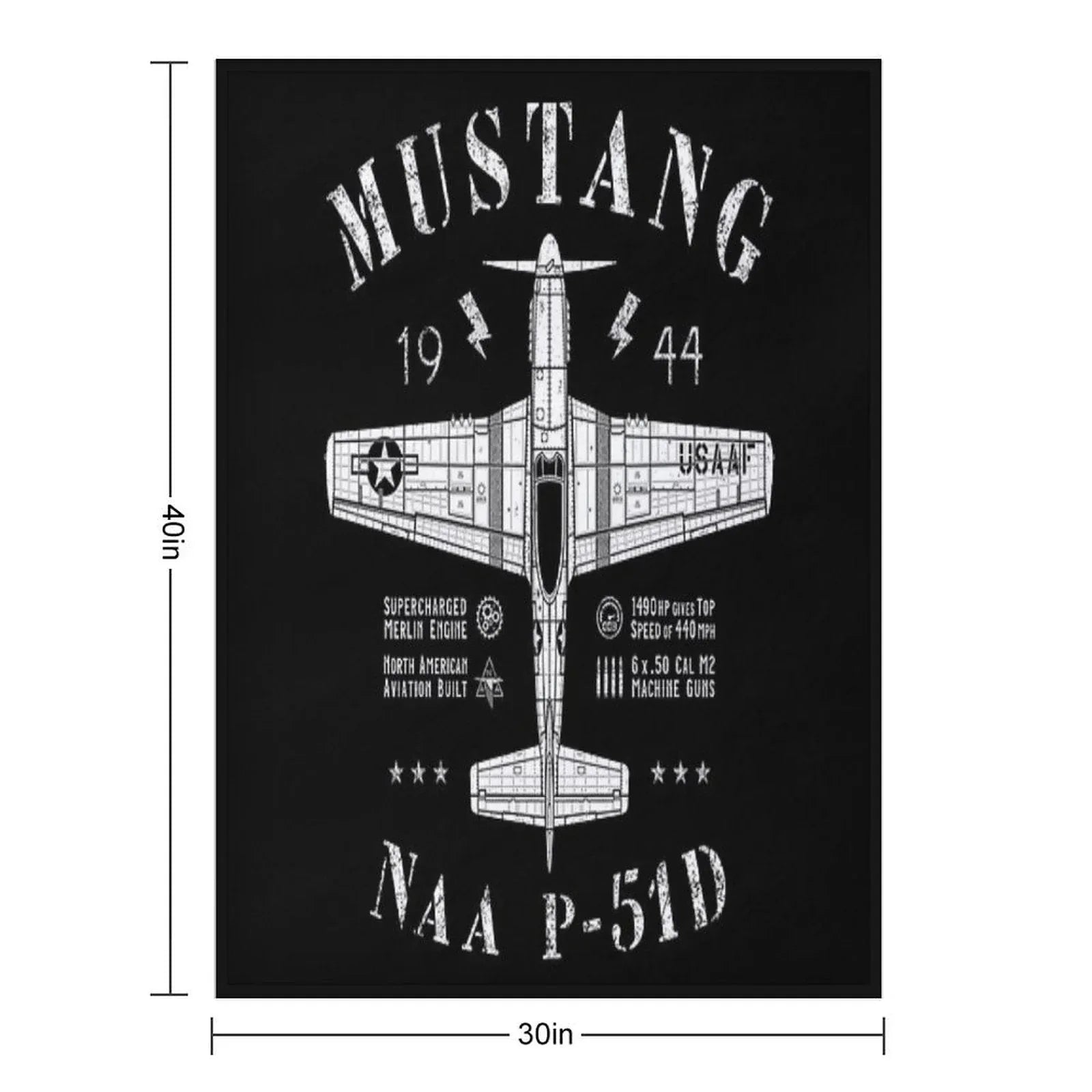 P-51 Mustang Throw Blanket