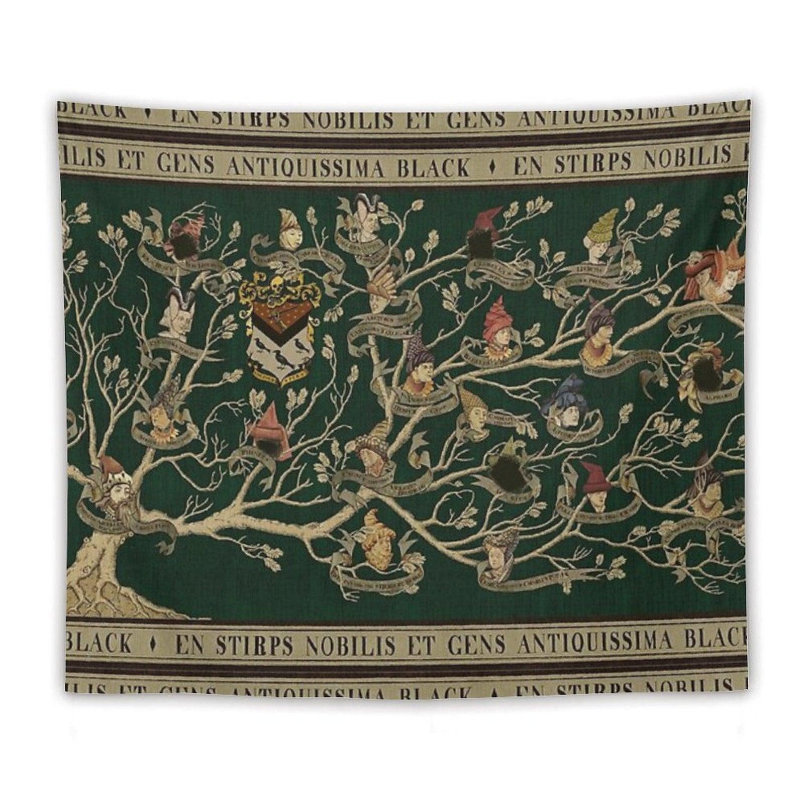 Noble House of Black Family Tree Tapestry