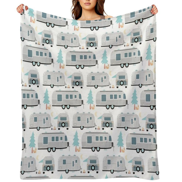 Cute Airstream Pattern Durable Throw Blanket