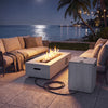 42 Inch 50 000 BTU Outdoor Rectangular Fire Table with Tank Holder