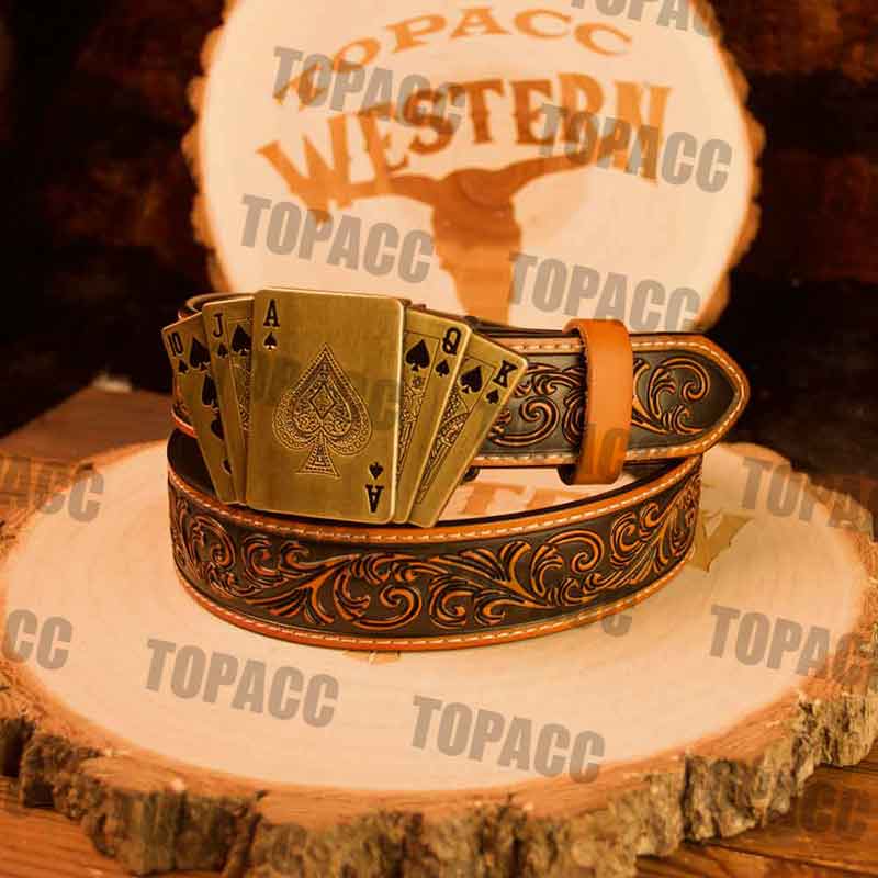 Brown Belt with Vintage Lighter Buckle