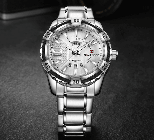 Men's  Luxury Stainless steal Waterproof Watch With Day And Date Display Unique Design Perfect Gift In Modern Metal Men  Wrist Watch Design