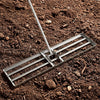 42 x 10 Inch Lawn Leveling Rake with Ergonomic Handle-Silver