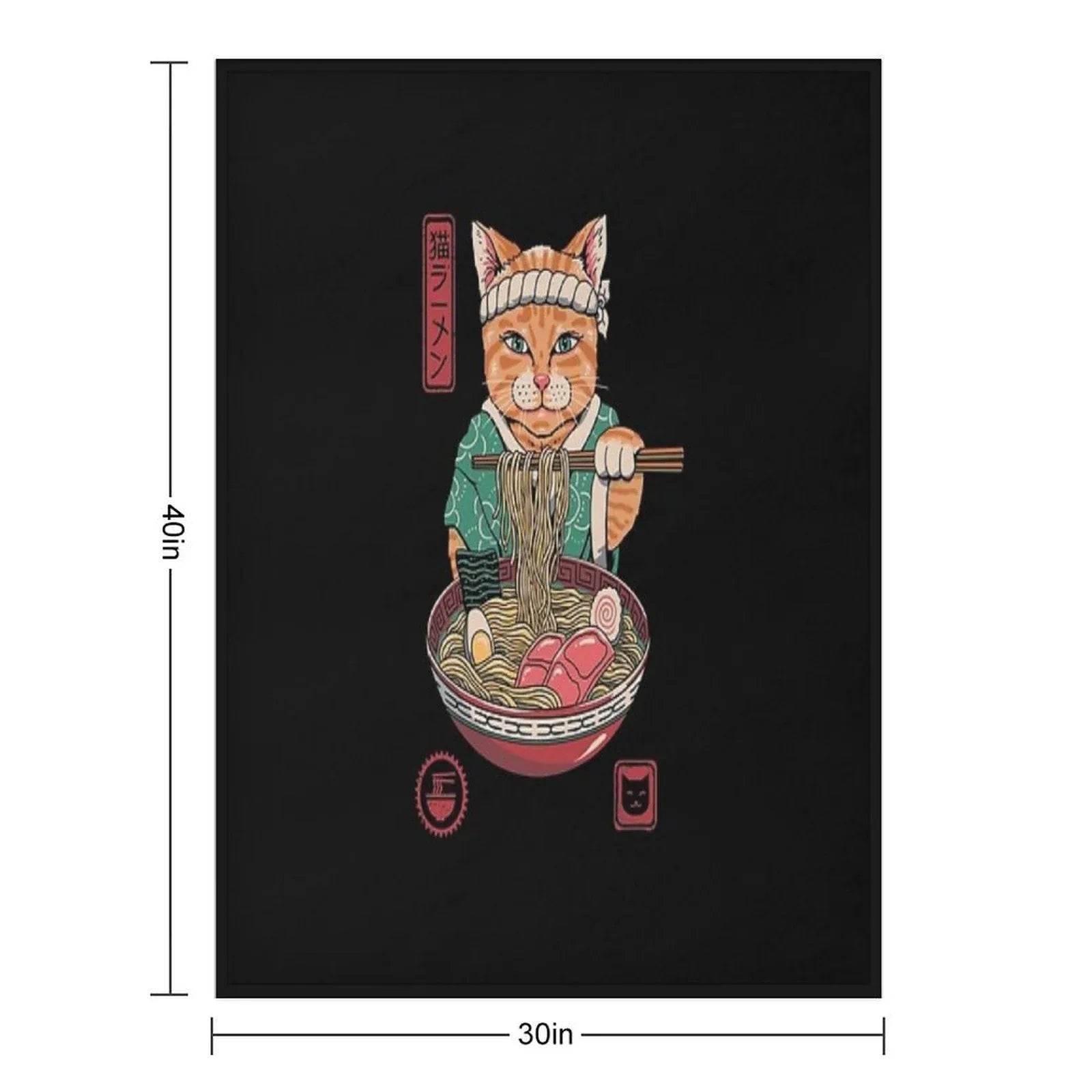 Neko Ramen Throw Blanket