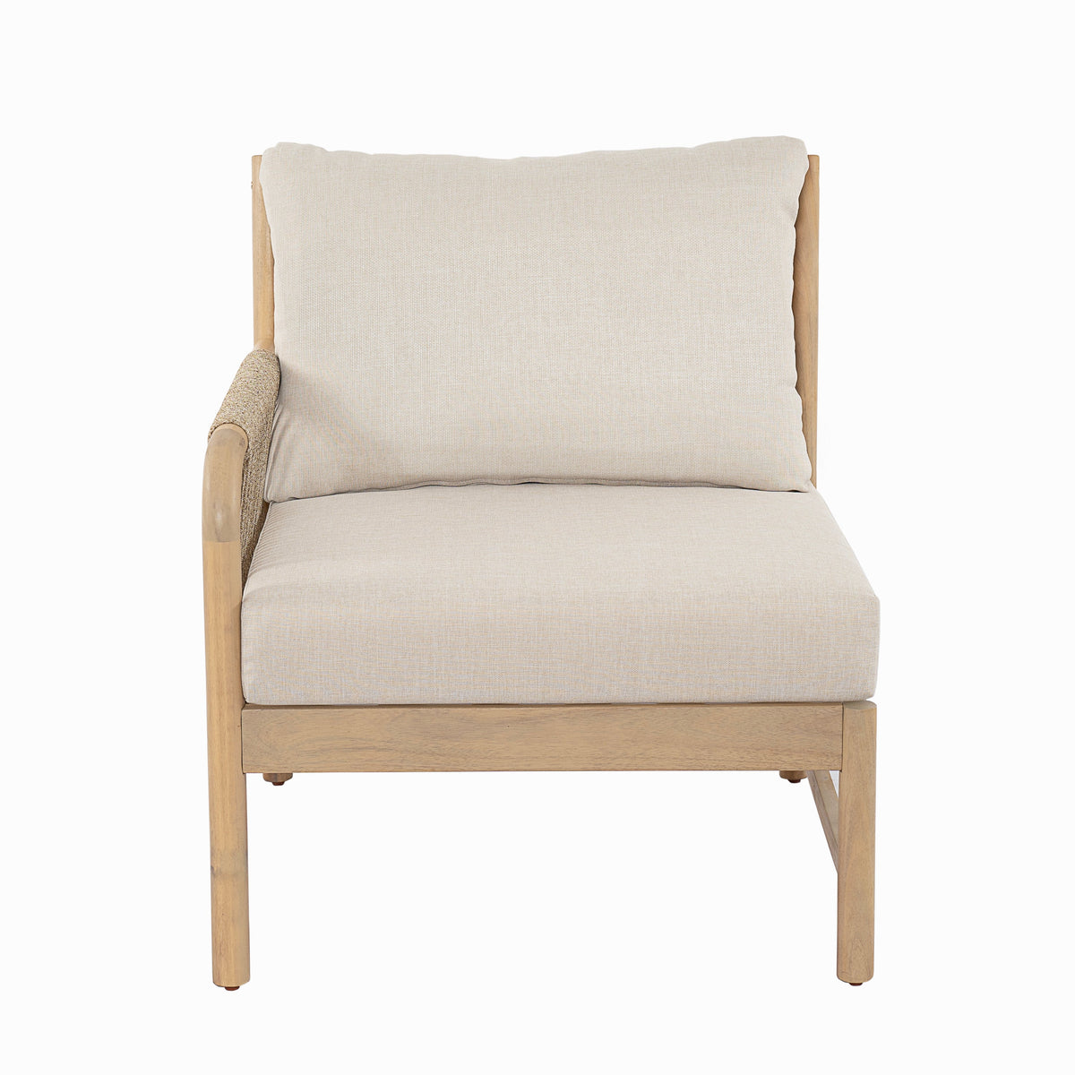 Casper Outdoor Left Arm Chair Acacia Wood and Woven Rope