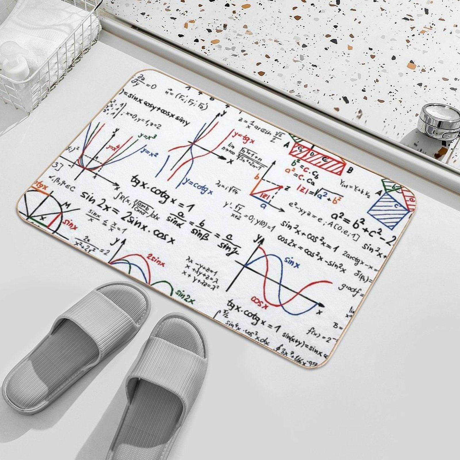 Mathematics Formulas Numbers Bath Mat