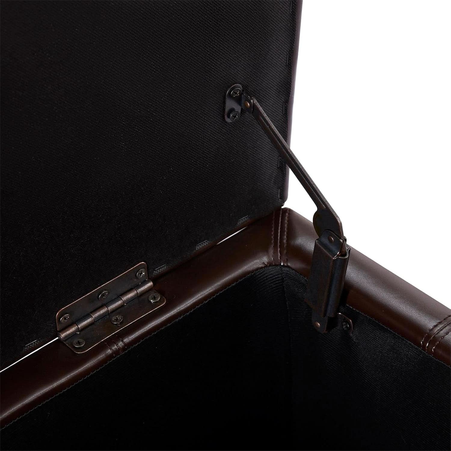 Square Leather Storage Ottoman 30-Inch Brown Durable