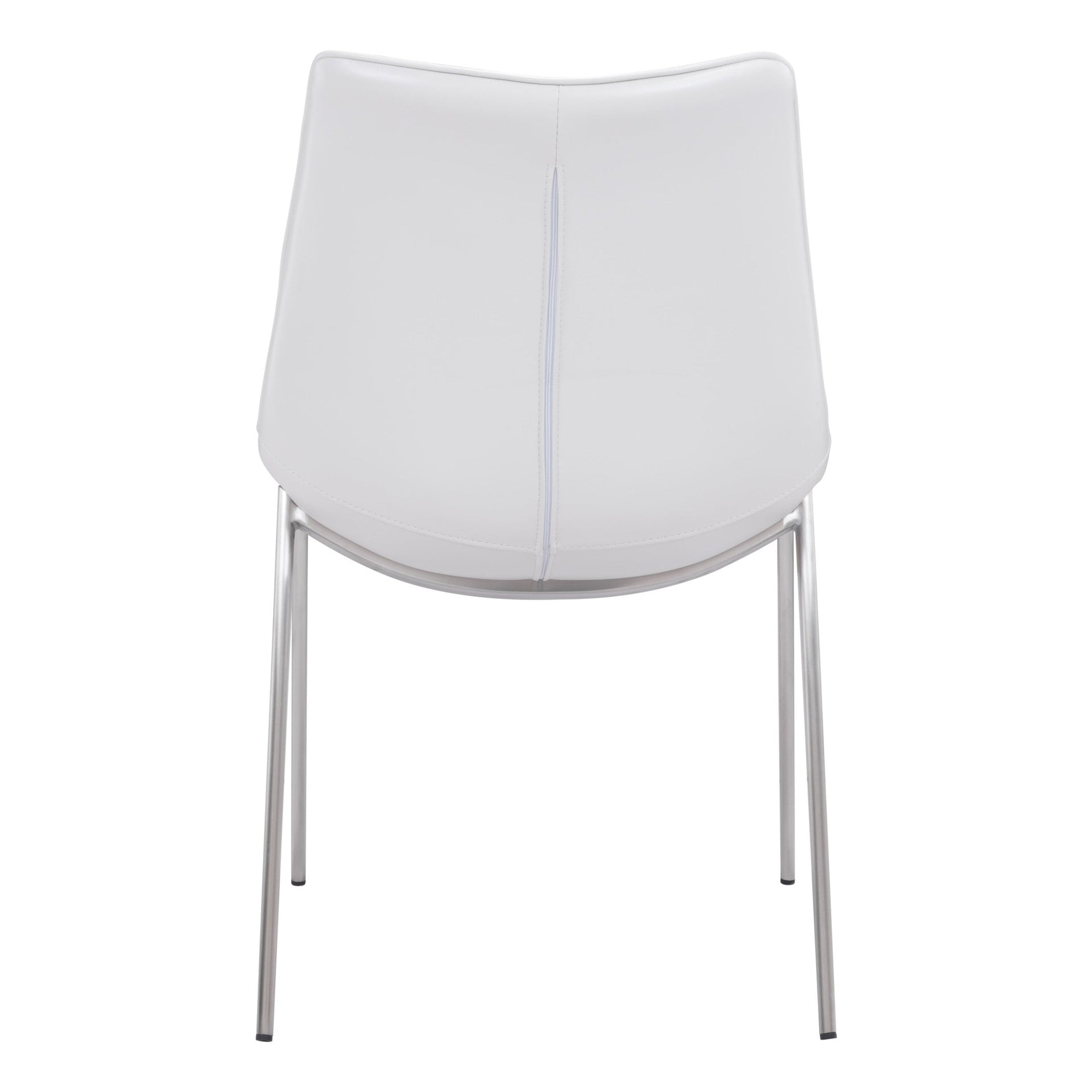 Magnus Dining Chair (Set of 2) White & Silver
