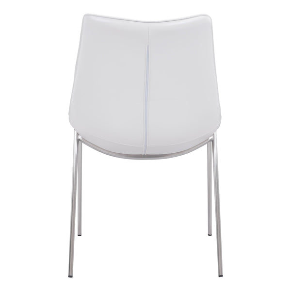 Magnus Dining Chair (Set of 2) White & Silver