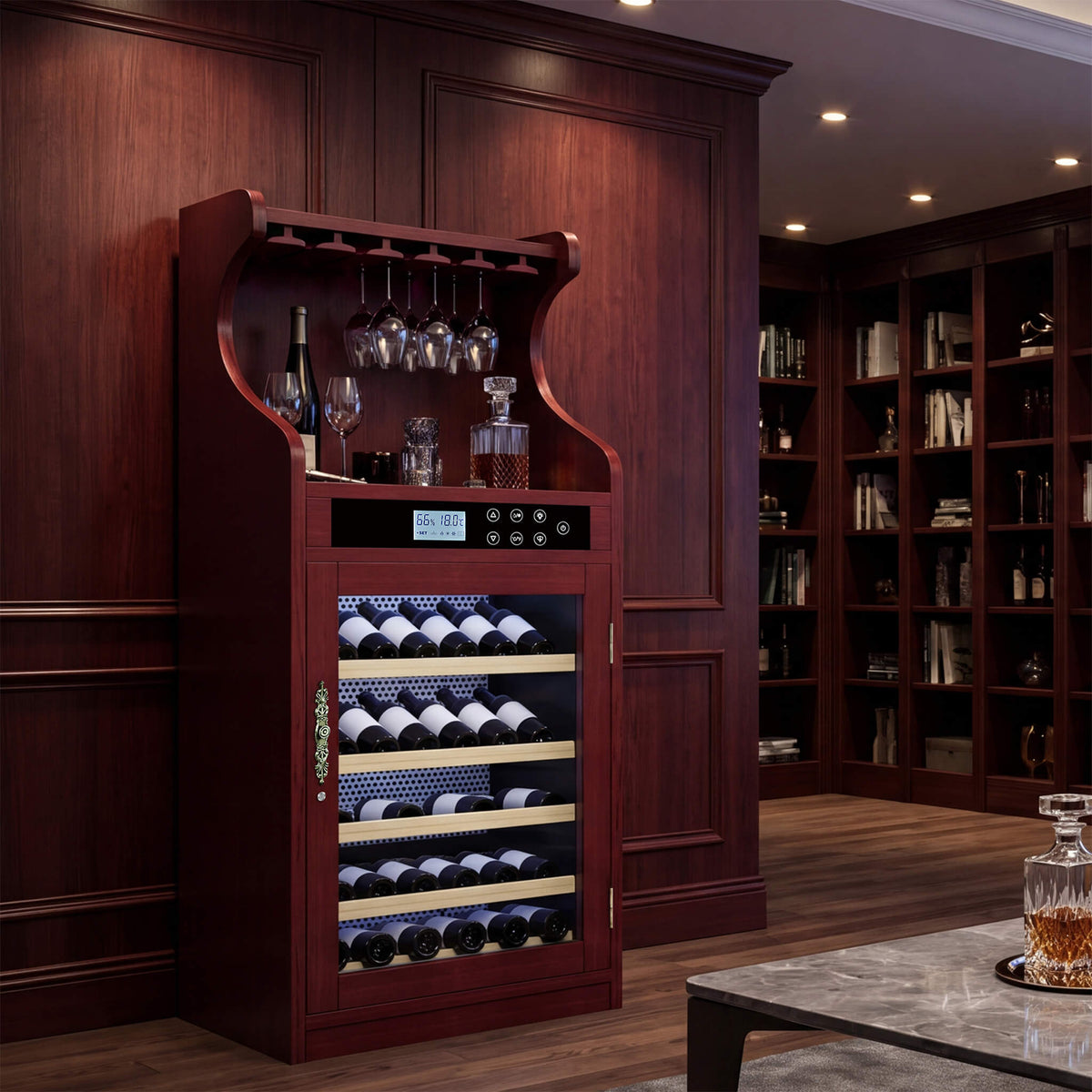 Luxury 43-Bottle Freestanding Low Noise Wine Cooler Cabinet (SAK56084)