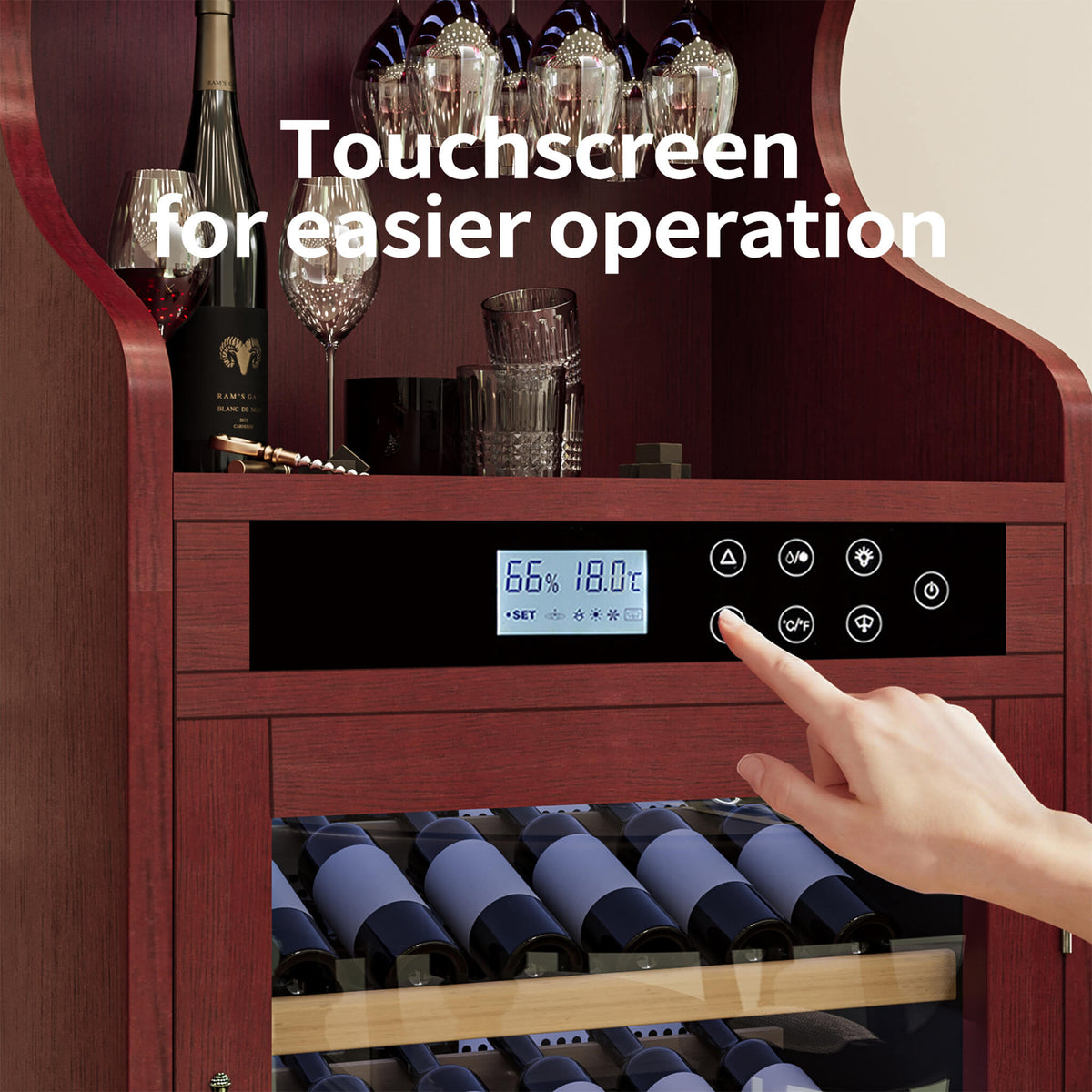 Luxury 43-Bottle Freestanding Low Noise Wine Cooler Cabinet (SAK56084)