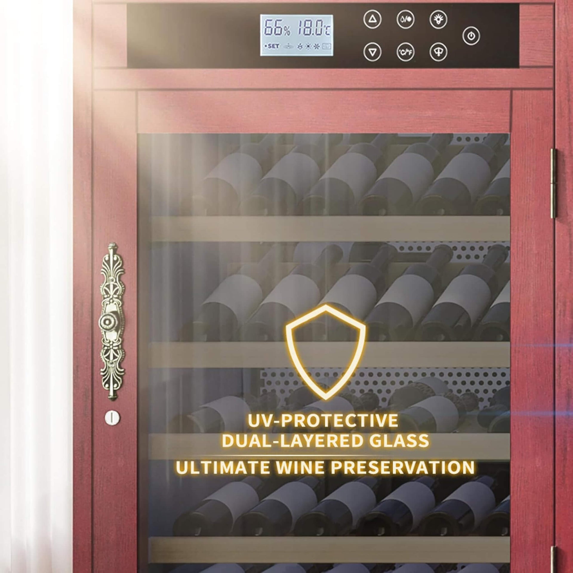 Luxury 43-Bottle Freestanding Low Noise Wine Cooler Cabinet (SAK56084)