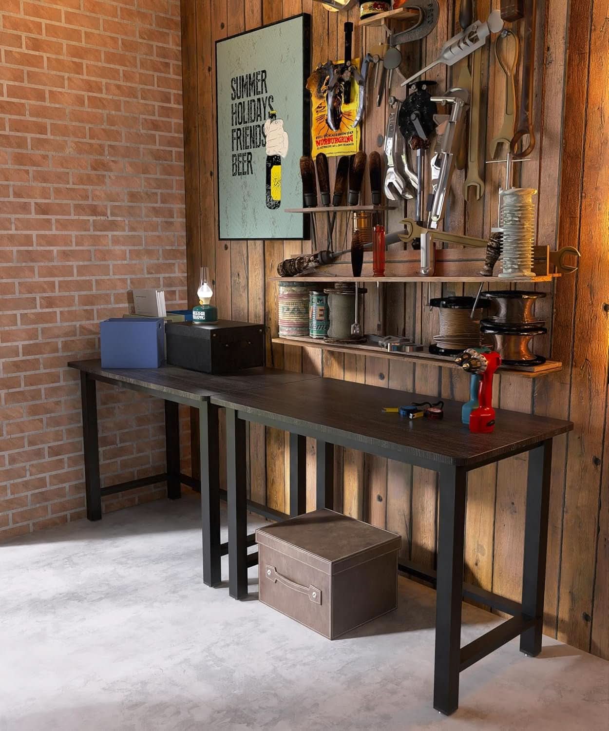 43 Inch Home Office Desk With Heavy Duty Steel Frame