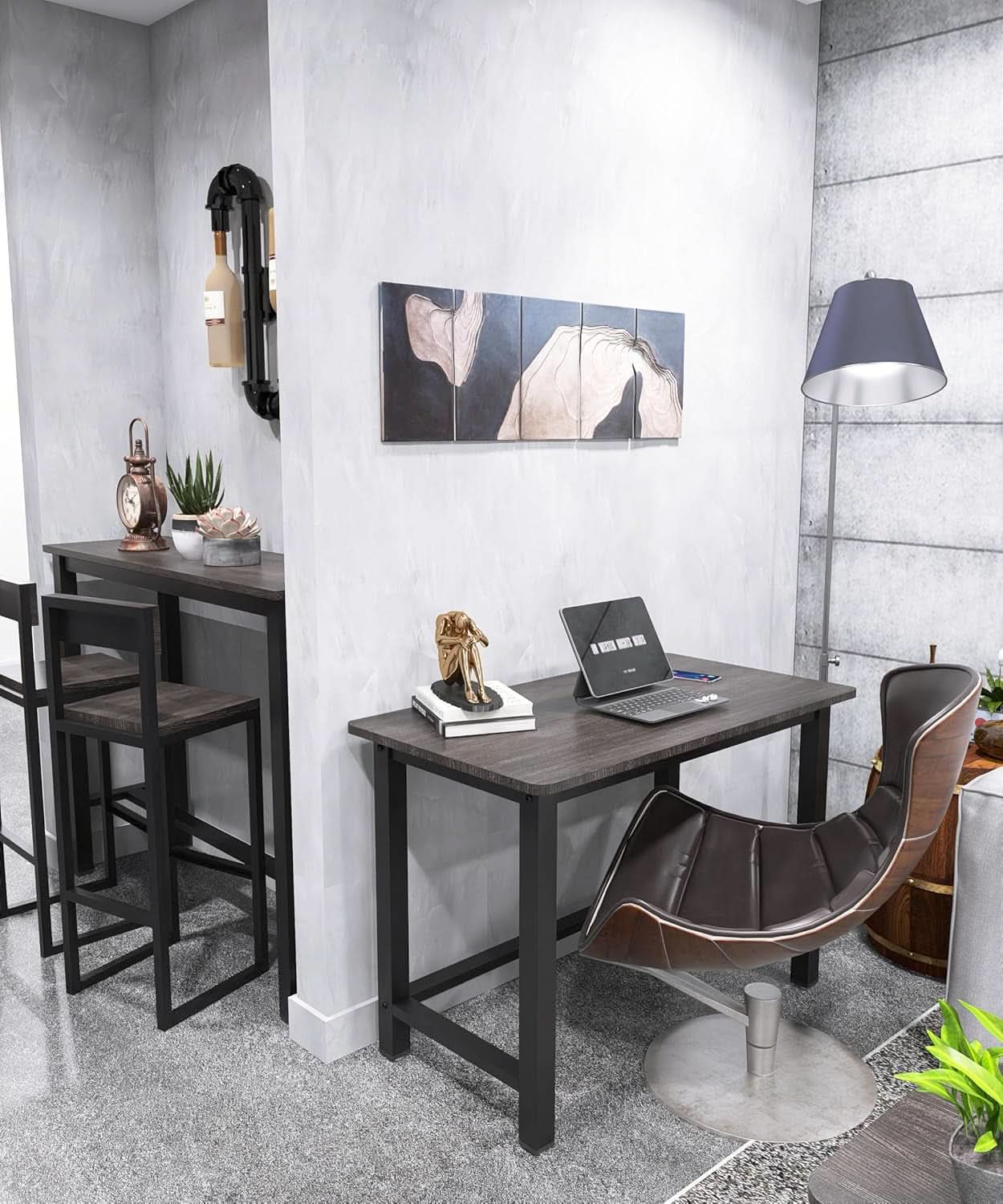 43 Inch Home Office Desk With Heavy Duty Steel Frame