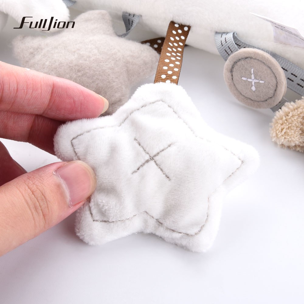 Baby Rabbit Toys Stroller Accessories Hanging Plush Educational Toy Doll Trolley Bells Rattles Carriage Multifunctional