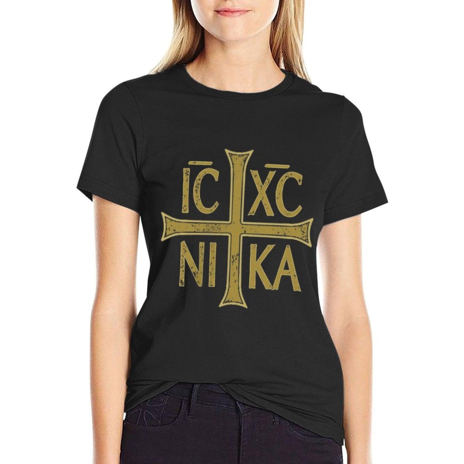 ICXC NIKA Christogram Cross Orthodox Christian Discreet T-Shirt