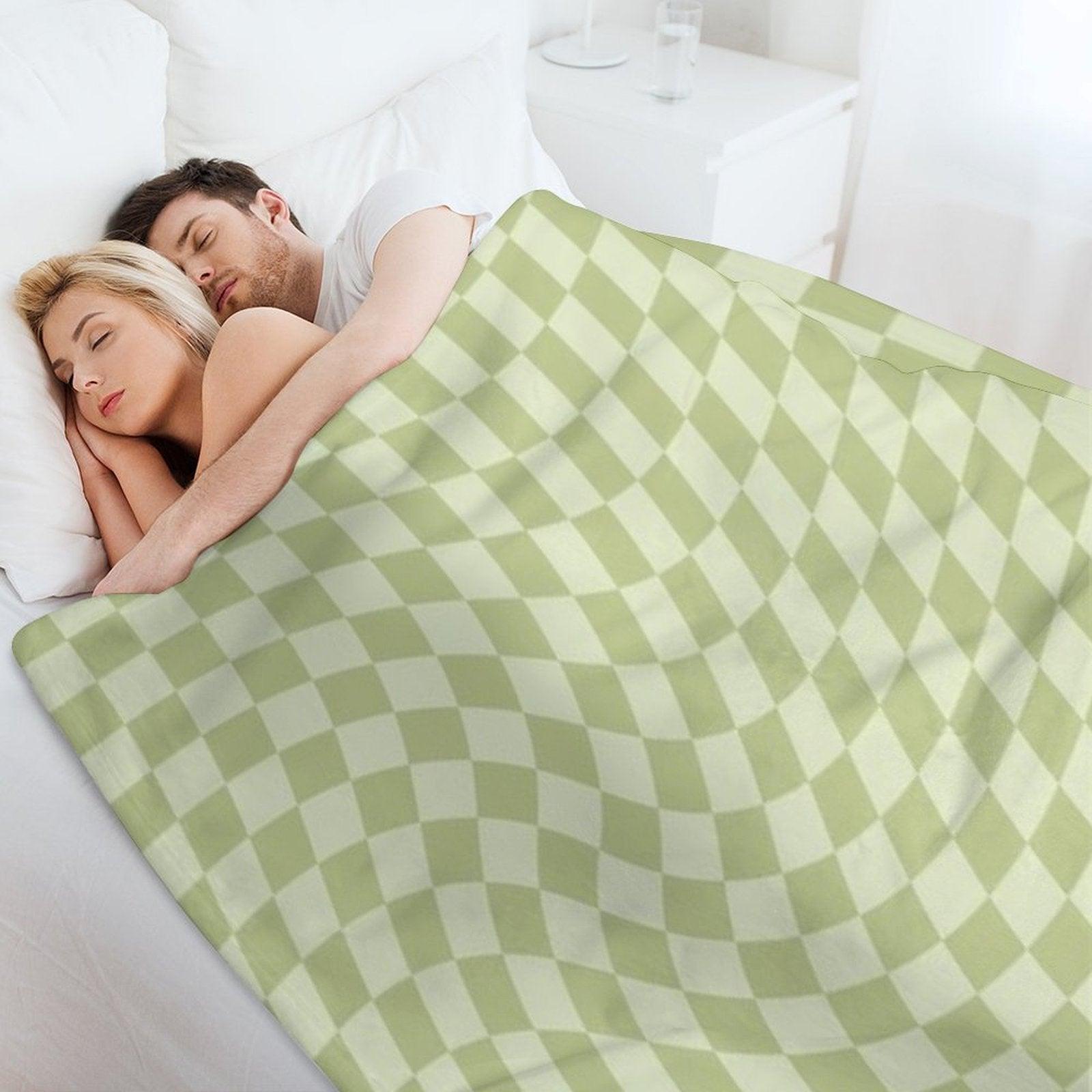 Trippy Swirl  Green Throw Blanket