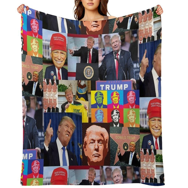 Donald Trump Collage Best Of Velvety-soft Throw Blanket
