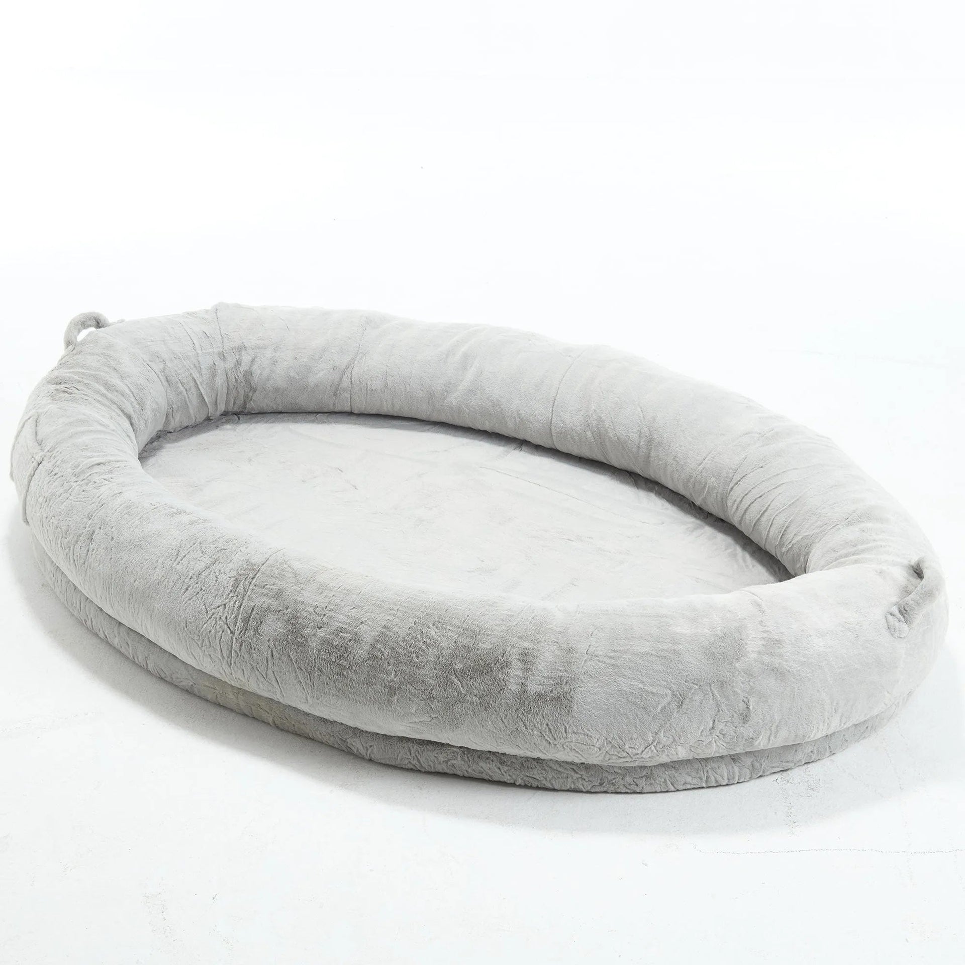 🇫🇷🇪🇪 🇸🇭🇮🇵🇵🇮🇳🇬 Human Dog Bed for Adult, Memory Foam Human Size Pet Bed for Human With Storage Pocket, Light Gray