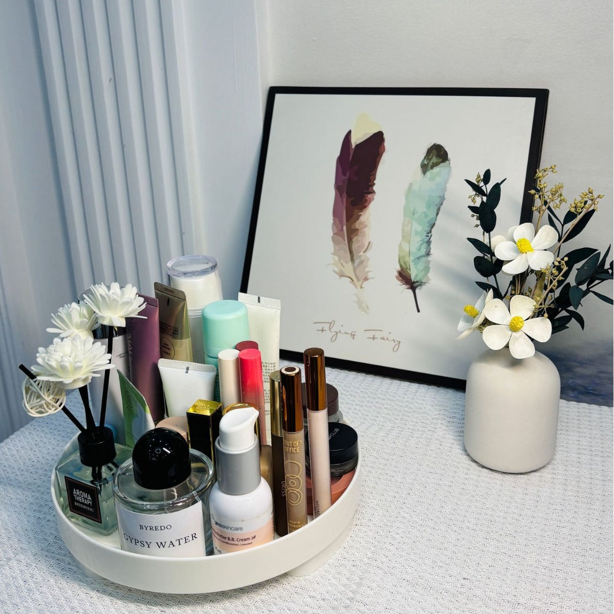 ins desktop cosmetics storage box tray entrance ornaments storage tray