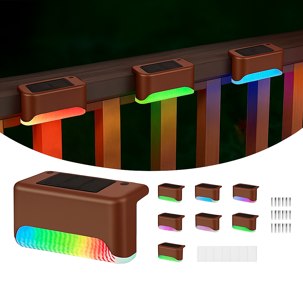 8-Pack Solar LED Deck & Step Lights