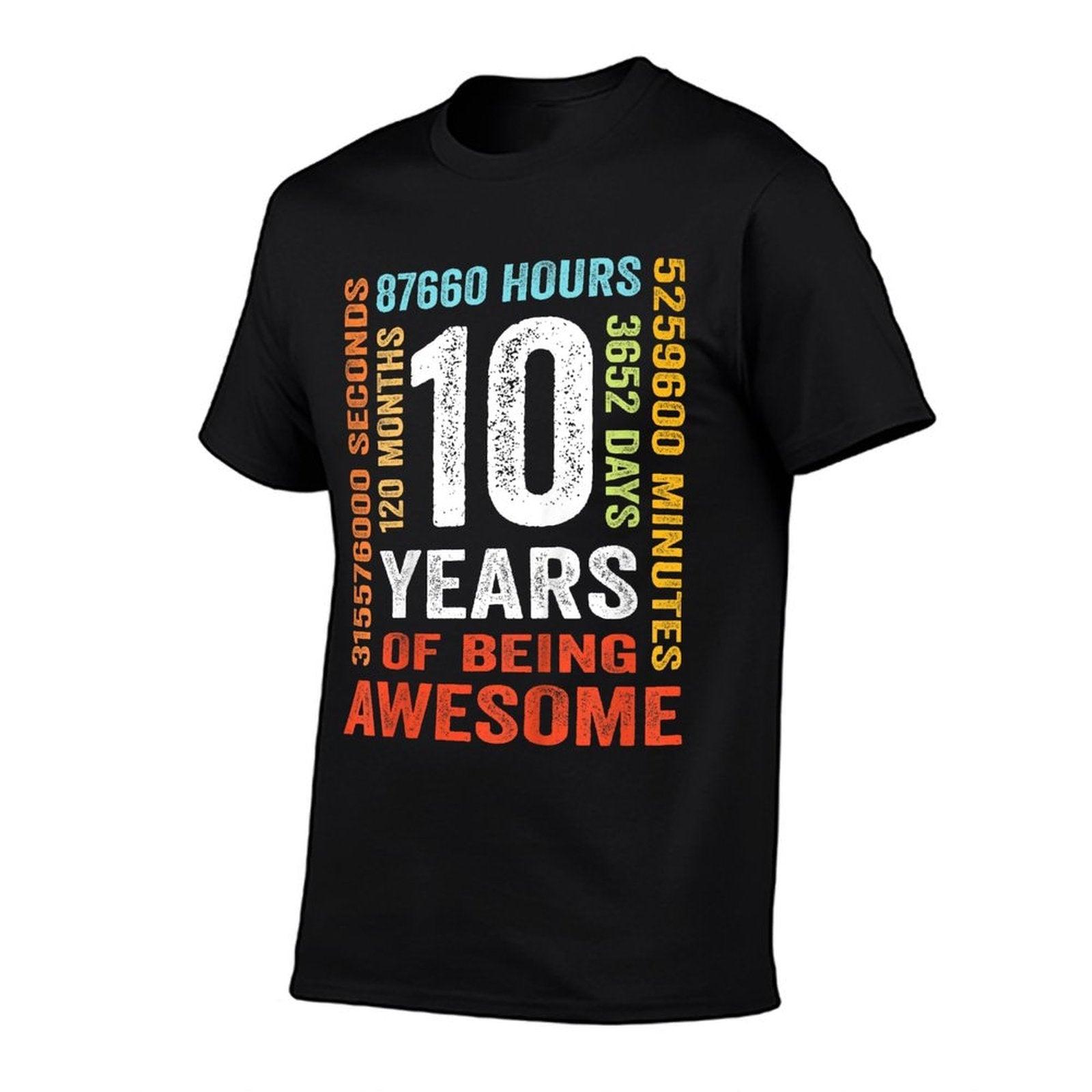 10 Years Old 10th Birthday Gift Vintage Retro 120 Months T-Shirt