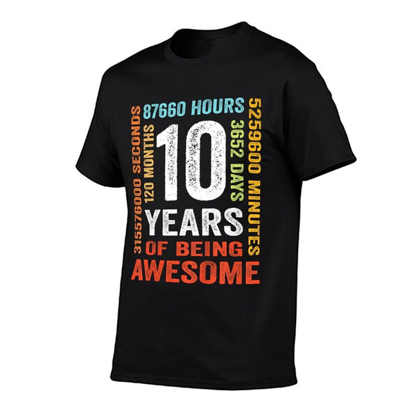10 Years Old 10th Birthday Gift Vintage Retro 120 Months T-Shirt