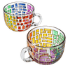 The Wine Savant Renaissance Stained Glass Windows Mugs, Artisanal Hand Painted Set of 2 - Gift Idea for Her, Him, Birthday, Mom, Housewarming - Art Deco Coffee and Tea Set 3.5
