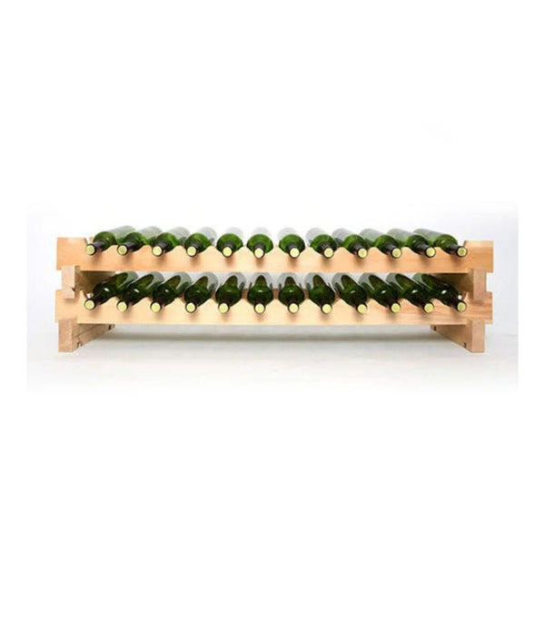 Stackable Custom Pine Wine Bottle Rack with Optional Tabletop Serving Stand