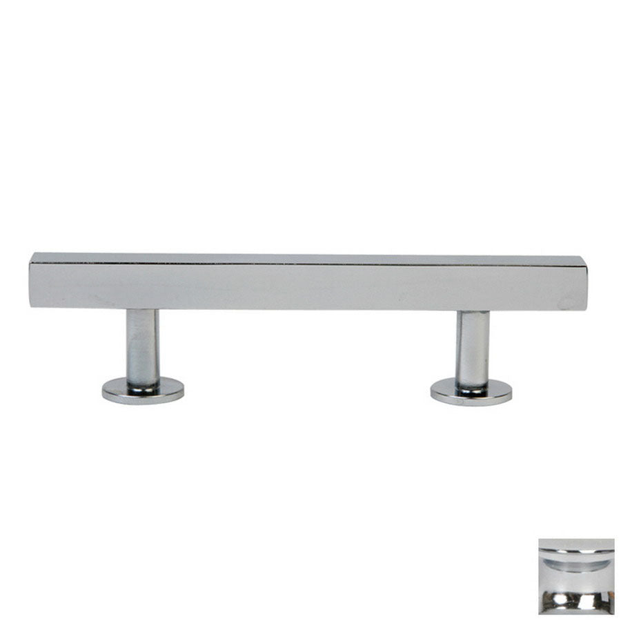 Lew's Square Bar Cabinet Knobs and Pulls in Polished Chrome