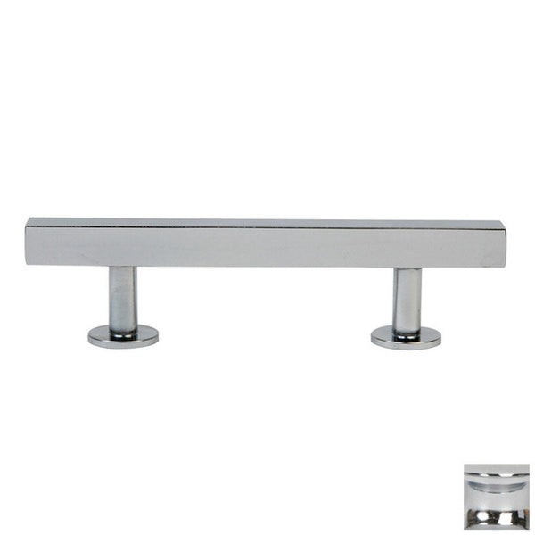 Lew's Square Bar Cabinet Knobs and Pulls in Polished Chrome