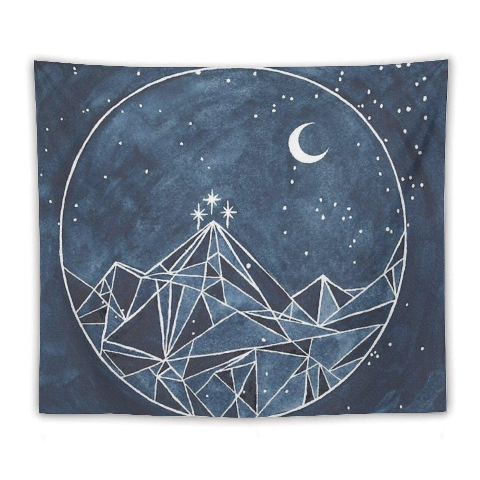 Night Court Moon And Stars Tapestry