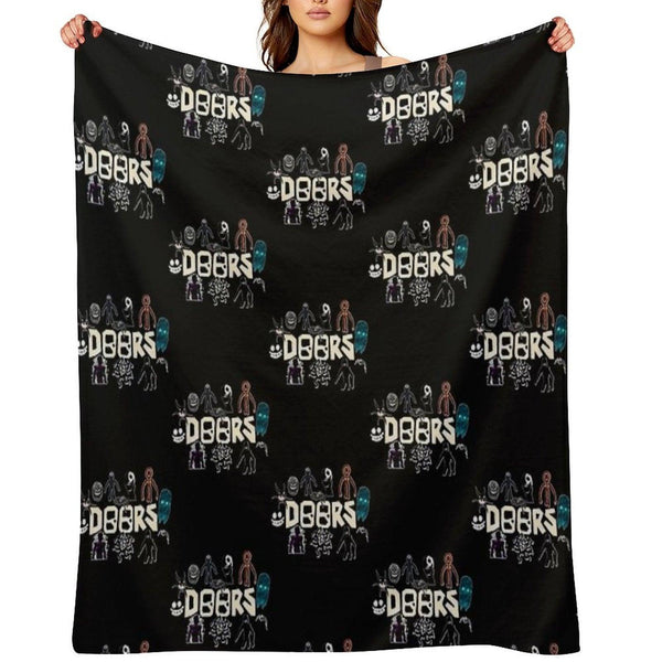 Christmas Gift. Roblox, Doors, Videogame, Monsters Throw Blanket