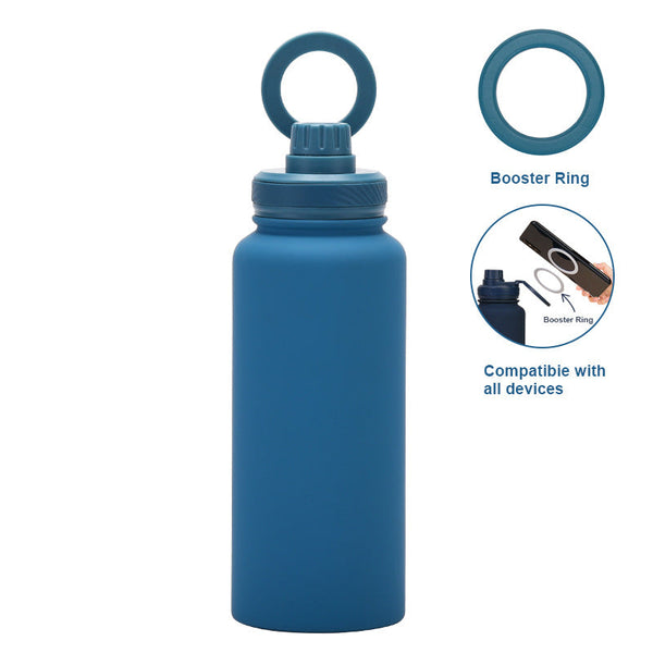 Magnetic Phone Holder Outdoor Large Capacity 1L Wide-Mouth Insulated Stainless Steel Sports Water Bottle