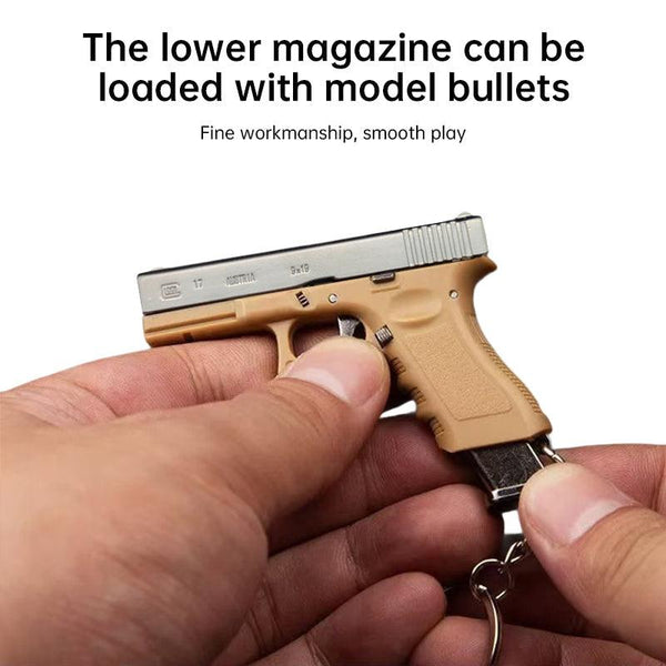 New Empire 1:3 Glock G17 alloy keychain, realistic gun model with detachable soldier gear & bullets.