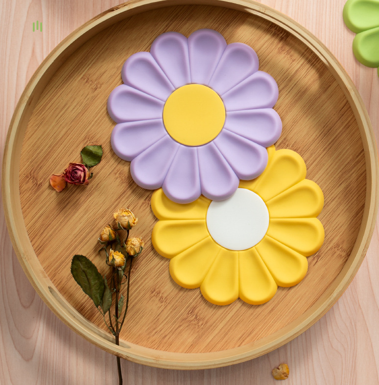 Creative Daisy Flower Household Oil and Heat Resistant Small Fresh Japanese and Korean Bowl and Plate Mats