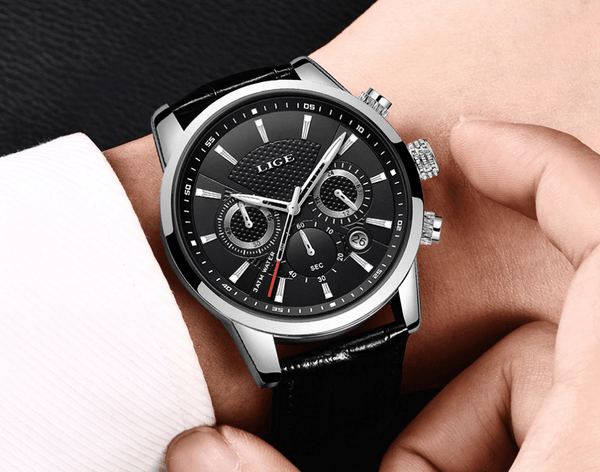 Men's  Waterproof Watch With Chronometers Day View Sport Analog Watches Excellent Look Perfect Gift For Him