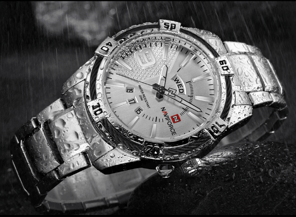 Men's  Luxury Stainless steal Waterproof Watch With Day And Date Display Unique Design Perfect Gift In Modern Metal Men  Wrist Watch Design