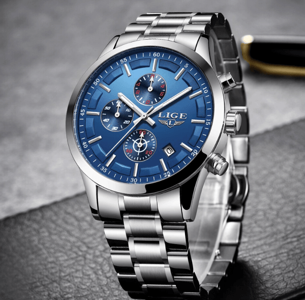 Men's Waterproof  Watch With Chronometers And Date Display Unique Design Perfect Gift